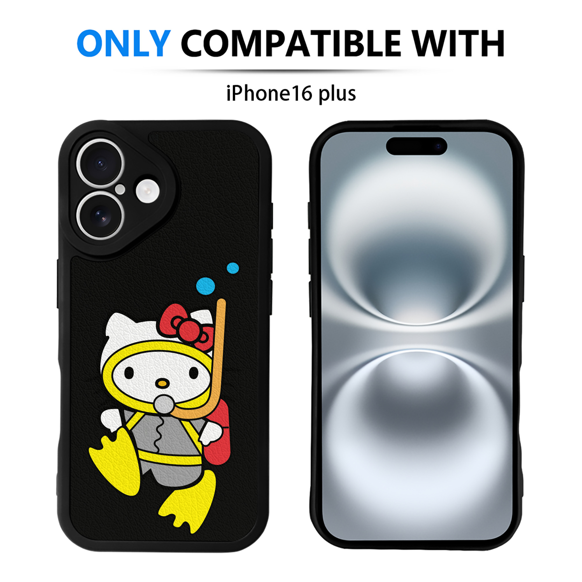 （画像用） Hello Kitty ハローキティ 【iPhone 16シリーズ対応】シリコンスマホケース（レザー調） 材質：シリコン